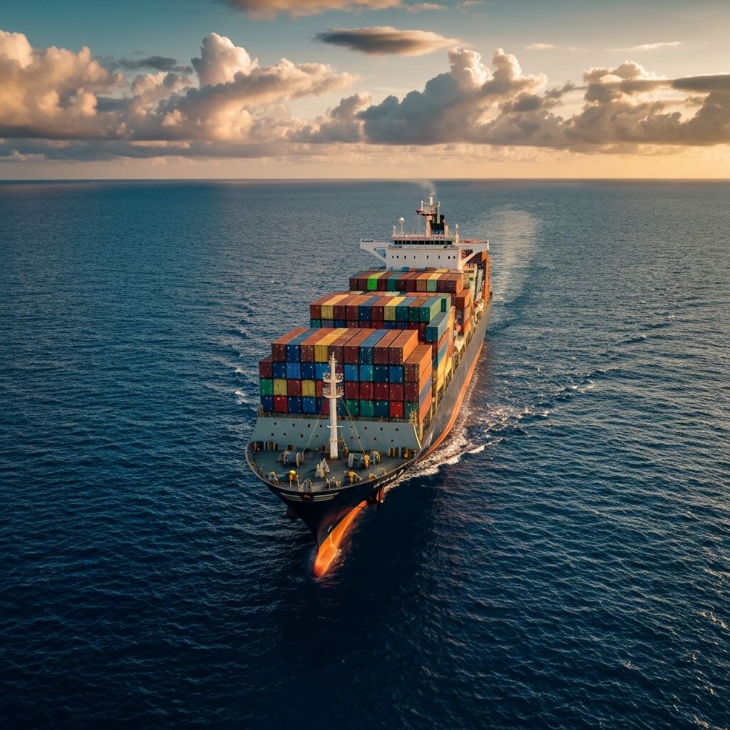 Kontenerowiec na oceanie